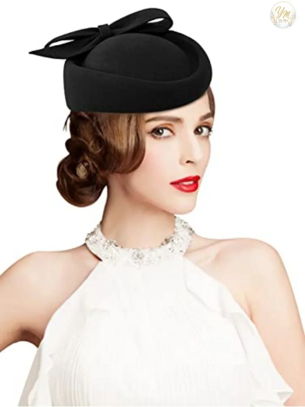 Vintage Wool Felt Fascinator Hat Pillbox Derby Church Wedding